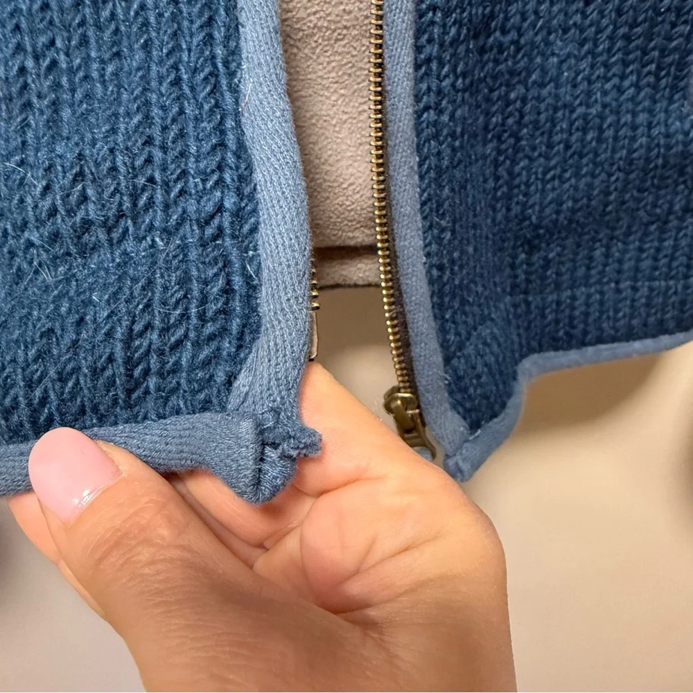 Vintage Laundromat Daisy Hand-Knit 100% Wool Fleece-Lined Hoodie - Women’s Small - Picture 6 of 15